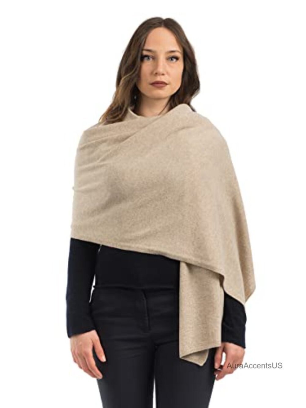 Wool Cashmere Blend Italian Stole Wrap Shawl 24x73 Travel Scarf